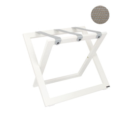 suitcase stand wood white | grey nylon straps | 575 mm x 390 mm H 465 mm product photo