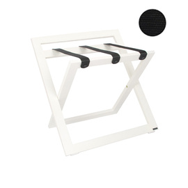 suitcase stand wood white | black nylon straps | wall spacer | 575 mm x 450 mm H 560 mm product photo