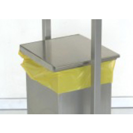 Hinged lid for waste bin for bar table product photo