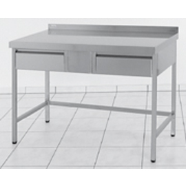 work table | bakery table stainless steel 2 drawers upstand at the back 600 mm x 1000 mm H 850 mm product photo