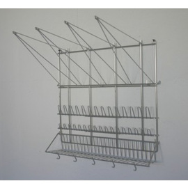tool holder UNIVERSAL stainless steel 500 mm x 500 mm incl. 5 hooks | 1 shelf | suitable for 4 piping bags | 31 nozzles product photo