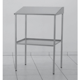 writing lectern stainless steel with deposit shelf | 600 mm x 500 mm H 1140 mm product photo