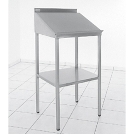 writing lectern stainless steel with storage compartment with deposit shelf | 600 mm x 500 mm H 1250 mm product photo