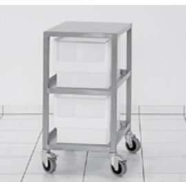 condiment trolley stainless steel with 2 window containers | 420 mm x 520 mm H 850 mm product photo
