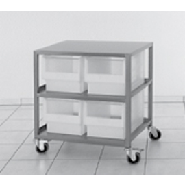 condiment trolley stainless steel with 4 window containers | 760 mm x 520 mm H 850 mm product photo