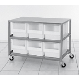condiment trolley stainless steel with 6 window containers | 1100 mm x 520 mm H 850 mm product photo