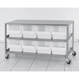 condiment trolley stainless steel with 8 window containers | 1420 mm x 520 mm H 850 mm product photo