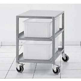 condiment trolley stainless steel with 2 plastic containers | 500 mm x 630 mm H 760 mm product photo