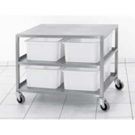 condiment trolley stainless steel with 4 plastic containers | 920 mm x 630 mm H 760 mm product photo