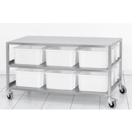 condiment trolley stainless steel | with 6 plastic containers | 1320 mm x 630 mm H 760 mm product photo
