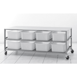 condiment trolley stainless steel with 8 plastic containers | 1780 mm x 630 mm H 760 mm product photo