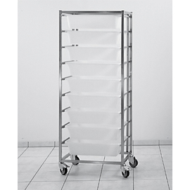condiment trolley stainless steel with 9 plastic containers 9 x 25 ltr | 670 mm x 460 mm H 1755 mm product photo
