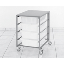 condiment trolley stainless steel with 4 plastic containers 4 x 25 ltr | 490 mm x 615 mm H 765 mm product photo