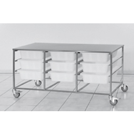 condiment trolley stainless steel with 9 plastic containers | 1430 mm x 640 mm H 760 mm product photo