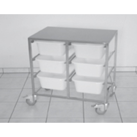 condiment trolley stainless steel with 8 plastic containers | 710 mm x 470 mm H 760 mm product photo