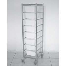 condiment trolley stainless steel with 8 plastic containers | 375 mm x 470 mm H 1600 mm product photo