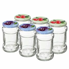 preserving jar 300 ml with screw cap lid colour multi-coloured Ø 70 mm H 120 mm product photo  S