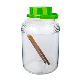 pickle jar 8 ltr with bamboo tongs lid colour green product photo  S