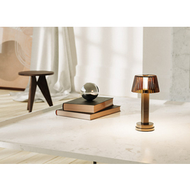 rechargeable table lamp NEOZ Victoria brass | glass amber coloured H 230 mm product photo  S