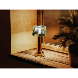 rechargeable table lamp NEOZ Victoria brass | glass green H 230 mm product photo  S