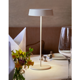 LED battery table lamp DISQA white Ø 120 mm H 295 mm product photo  S