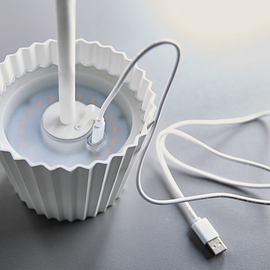 LED battery table lamp MUFFIN white Ø 135 mm H 300 mm product photo  S