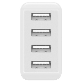 USB charger 3A (30W) white with 4-way USB 2.0 connection 5V DC product photo  S