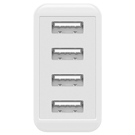 USB charger 3A (30W) white with 4-way USB 2.0 connection 5V DC product photo  S