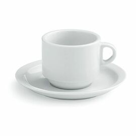Cup with saucer porcelain white 230 ml product photo