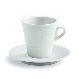 tea cup 205 ml with saucer ELEGANT Mara porcelain white product photo