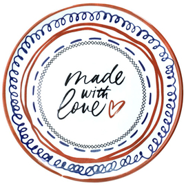 pizza plate lettering "made with love" | porcelain Ø 330 mm product photo