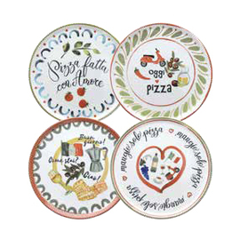 pizza plate set CINZIA CI08404M194 | porcelain 4-part Ø 330 mm product photo