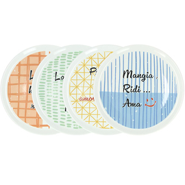 pizza plate set CINZIA | porcelain | multi-coloured 4-part Ø 330 mm product photo