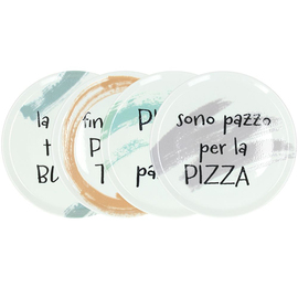 pizza plate set CINZIA FRASI ASSORTITE | porcelain 4-part Ø 330 mm product photo