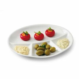 fondue plate PARTY oval porcelain white H 28 mm x 287 mm product photo