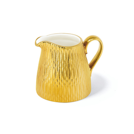 Milk jug small DERAS 120 ml porcelain decor golden coloured product photo