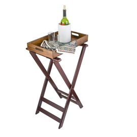 tray stand wood mahogany coloured H 825 mm product photo  S