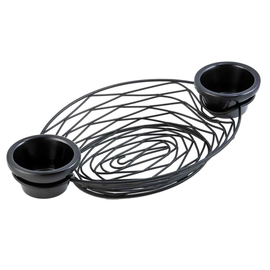 table basket rectangular with integrated ramekin holders steel black product photo