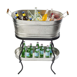 beverage tub 48.3 ltr stainless steel with stand | condensed water tray product photo  S