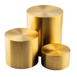 buffet stand | set of 3 | stainless steel golden coloured round product photo