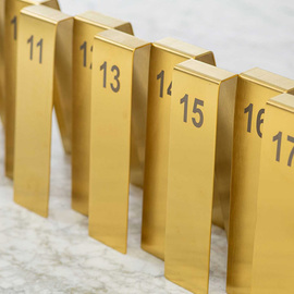 table number signs set of 25 | numbers from 1 to 25 | golden coloured product photo  S