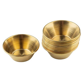 ramekin | small bowl 45 ml Ø 38 mm | 65 mm H 25 mm | stainless steel golden coloured product photo  S
