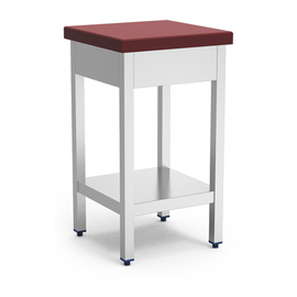 chopping block polyethylene red | 400 mm x 400 mm H 900 mm | 15.1 kg with deposit shelf product photo