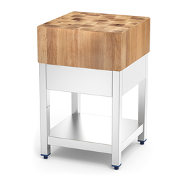 chopping block oak wood | 400 mm x 400 mm H 900 mm with deposit shelf product photo