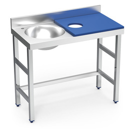 preparation table | vegetable cleaning table | Basin left | blue worktop L 1000 mm product photo