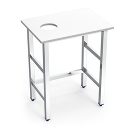 fish preparation table with drop chute | PE worktop white product photo