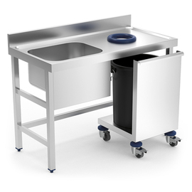 waste bin trolly | roller door made from stainless steel product photo  S