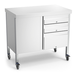 Waiter Station made from stainless steel wheeled | 1000 mm x 600 mm H 930 mm product photo