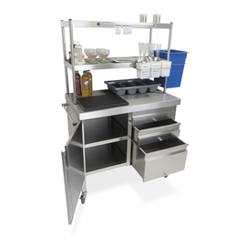 Waiter Station made from stainless steel wheeled | 1000 mm x 600 mm H 930 mm product photo  S
