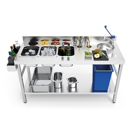 cocktail station stainless steel | 1500 mm x 600 mm H 850 mm product photo  S